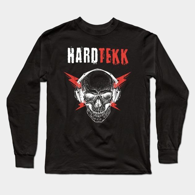 HardTek Skull Tekno 23 Long Sleeve T-Shirt by T-Shirt Dealer